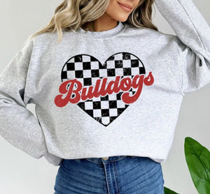 Bulldogs Heart Checkered