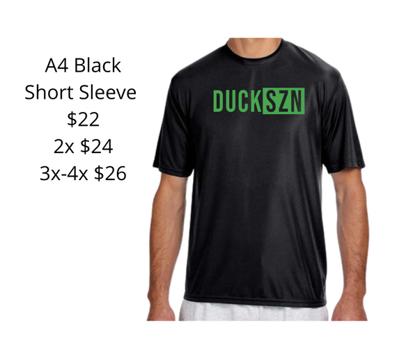 Performance Short Sleeve Black - DUCK SZN