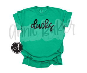 1717 Comfort Colors Island Green - Ducks Cursive